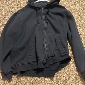 black zip up jacket
